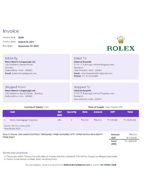 rolex bill pdf.